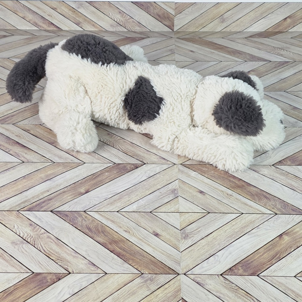 Jellycat LITTLE DASHING Dog 12" Plush Puppy Gray White Stuffed Animal Retired